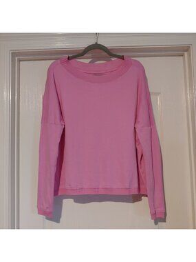 PLANET by Lauren G Pink Log Sleeve Top Luxury Cotton Oversized Soft Cozy